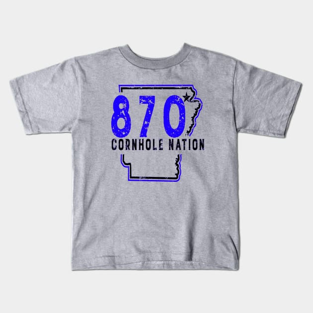 870 Black & Blue Kids T-Shirt by 870 Cornhole Nation
